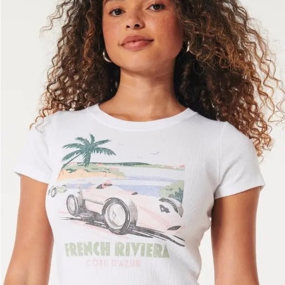 Hollister White French Riviera Graphic Tee - Picture 2 of 5